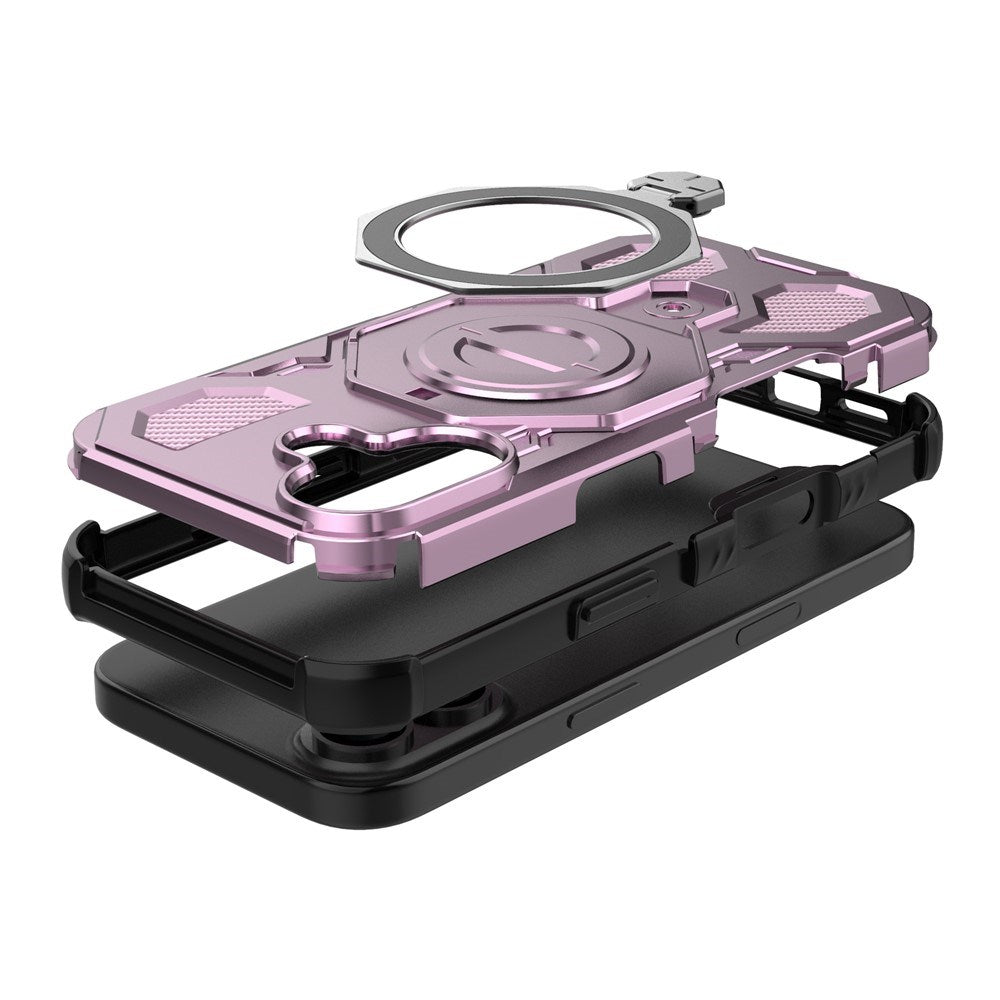 EIDERWOOD iPhone 17 Håndverkerdeksel med Magnetisk Kickstand – MagSafe Kompatibel – Rosa