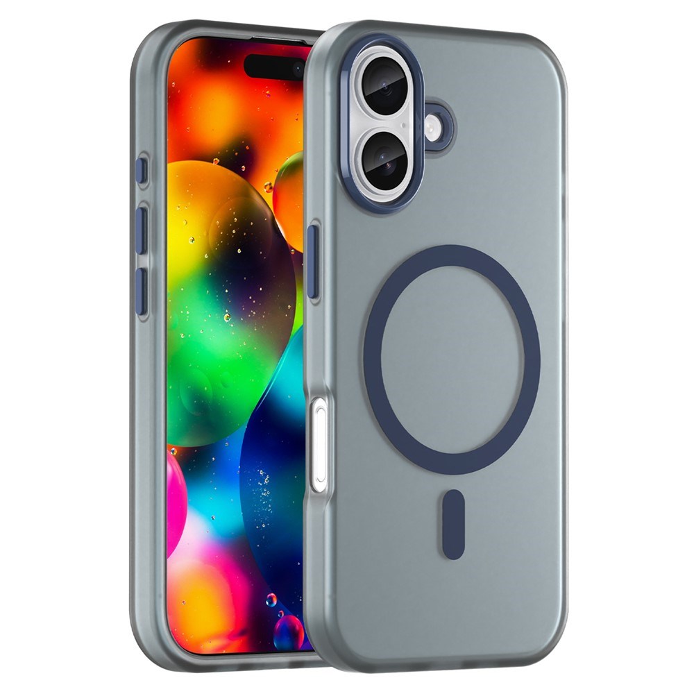 EIDERWOOD iPhone 17 Hybrid Plast Deksel – MagSafe Kompatibel – Matt Gjennomsiktig / Mørk Blå