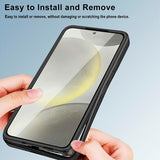 EIDERWOOD Samsung Galaxy S25 FE 2-i-1 Plast Deksel m. Innebygd Skjermbeskyttelse - Svart