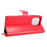 EIDERWOOD Motorola Moto G86 Power Kunstskinn Flip Deksel med Kortholder & Ståfunksjon - Rød