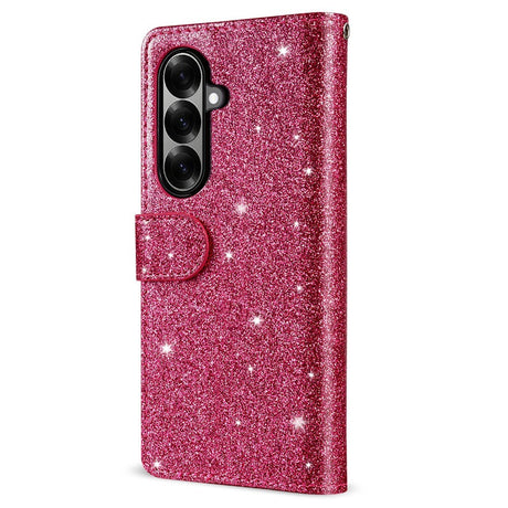 EIDERWOOD Samsung Galaxy Z Fold7 Glitter Flip Deksel m. Lommebok & Stropp - Rosa