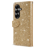 EIDERWOOD Samsung Galaxy Z Fold7 Glitter Flip Deksel m. Lommebok & Stropp - Gull