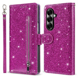 EIDERWOOD Samsung Galaxy Z Fold7 Glitter Flip Deksel m. Lommebok & Stropp - Lilla