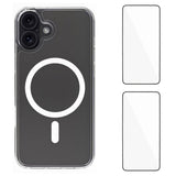 iPhone 17 Hybrid Deksel inkl. 2 x Skjermbeskyttere - MagSafe Kompatibel - Gjennomsiktig / Hvit