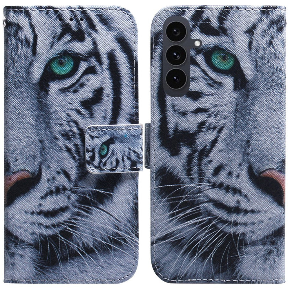EIDERWOOD Samsung Galaxy S25 FE Kunstskinn Flip Deksel m. Motiv - Tiger