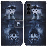 EIDERWOOD Samsung Galaxy S25 FE Kunstskinn Flip Deksel m. Motiv - Hund / Ulv