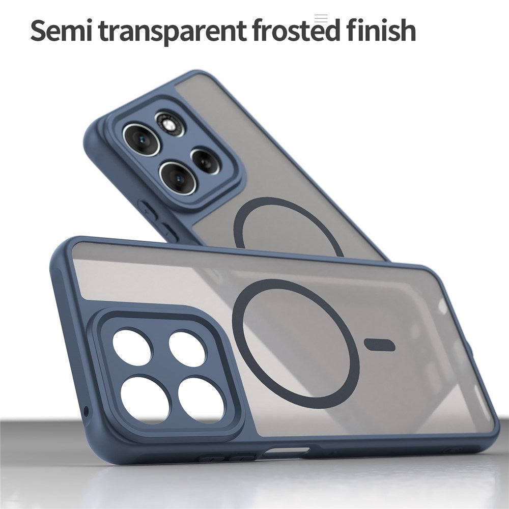 EIDERWOOD Motorola Moto G56 Hybrid Plast Deksel - MagSafe Kompatibel - Blå