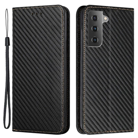 Samsung Galaxy S23 Carbon Flip Deksel m. Lommebok & Kickstand - Svart