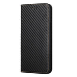 Samsung Galaxy S23 Carbon Flip Deksel m. Lommebok & Kickstand - Svart