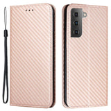 Samsung Galaxy S23 Carbon Flip Cover m. Pung & Kickstand - Rose Gull