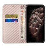 Samsung Galaxy S23 Carbon Flip Cover m. Pung & Kickstand - Rose Gull