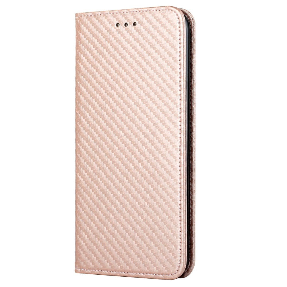 Samsung Galaxy S23 Carbon Flip Cover m. Pung & Kickstand - Rose Gull