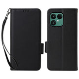 Fairphone (Gen. 6+ / Gen. 6) EIDERWOOD Kunstskinn Flip Deksel m. Stropp - Svart