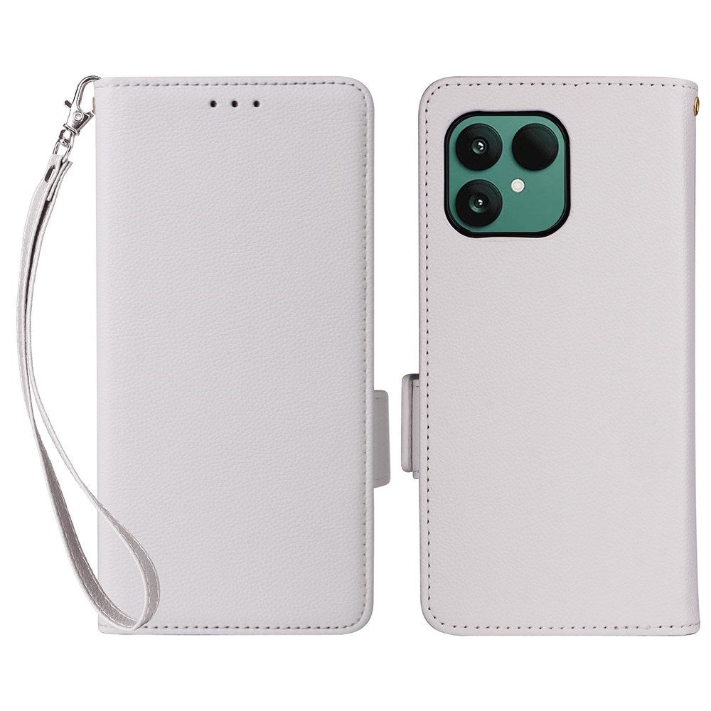 Fairphone (Gen. 6+ / Gen. 6) EIDERWOOD Kunstskinn Flip Deksel m. Stropp - Hvit