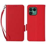 Fairphone (Gen. 6+ / Gen. 6) EIDERWOOD Kunstskinn Flip Deksel m. Stropp - Rød