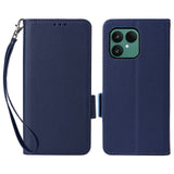 Fairphone (Gen. 6+ / Gen. 6) EIDERWOOD Kunstskinn Flip Deksel m. Stropp - Mørkeblå