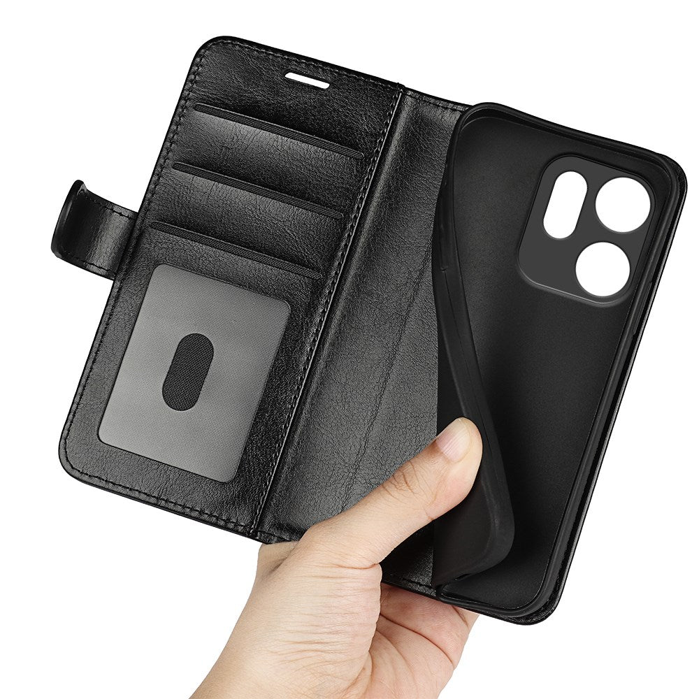 Oppo Reno 14 F (5G) EIDERWOOD Faux Leather Flip Deksel med Kortholder - Svart