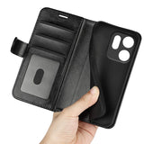 Oppo Reno 14 F (5G) EIDERWOOD Faux Leather Flip Deksel med Kortholder - Svart