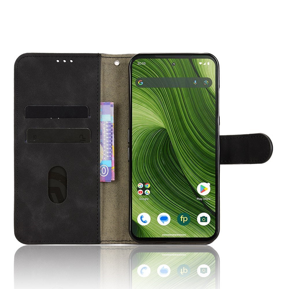 Fairphone 6 EIDERWOOD Kunstskinn Flip Deksel m. Kortholder & Stativfunksjon – Svart