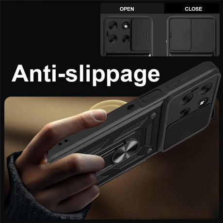 EIDERWOOD Motorola Moto G56 Hybrid Håndverker Deksel m. Kickstand & Cam Slider - Sølv