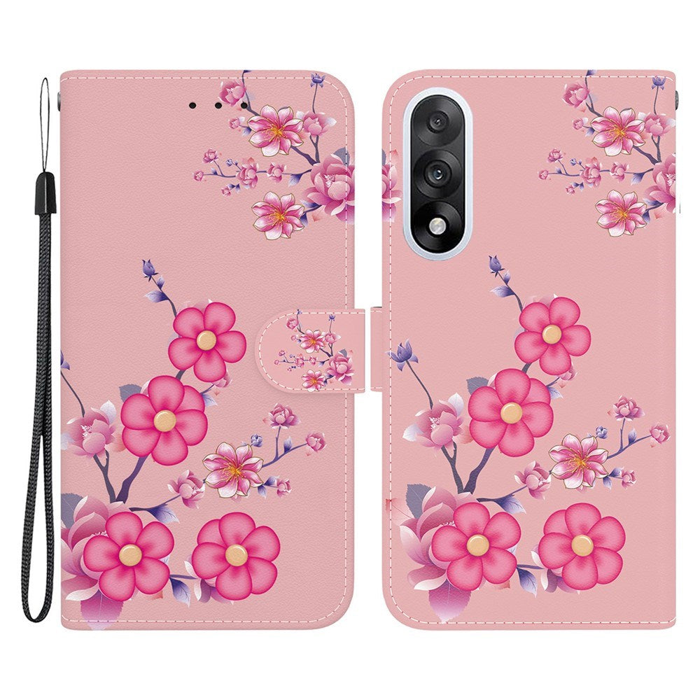 EIDERWOOD OnePlus Nord 5 Kunstskinn Flip Deksel med Kortholder & Stropp – Rosa Blomster