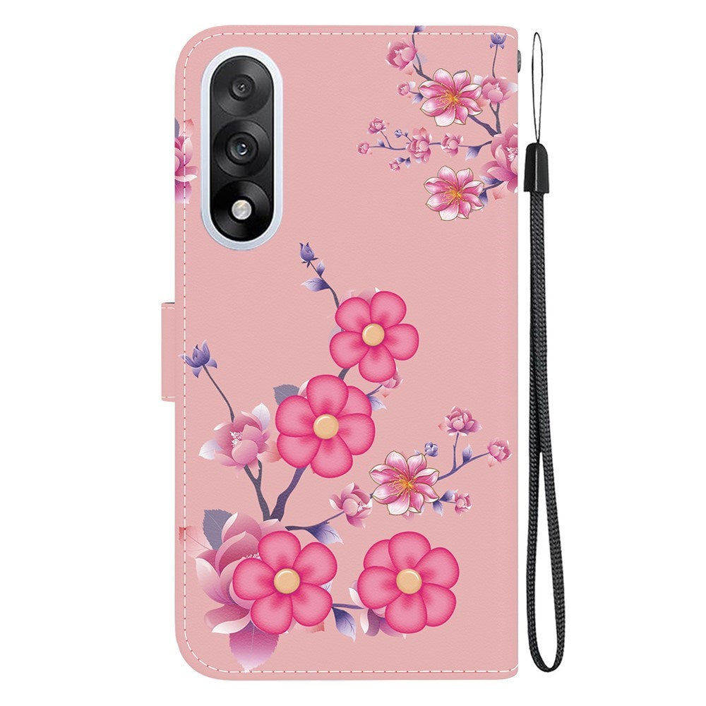 EIDERWOOD OnePlus Nord 5 Kunstskinn Flip Deksel med Kortholder & Stropp – Rosa Blomster