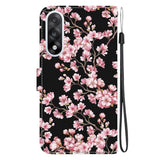 EIDERWOOD OnePlus Nord 5 Kunstskinn Flip Deksel med Kortholder & Stropp – Plommetre med Blomster