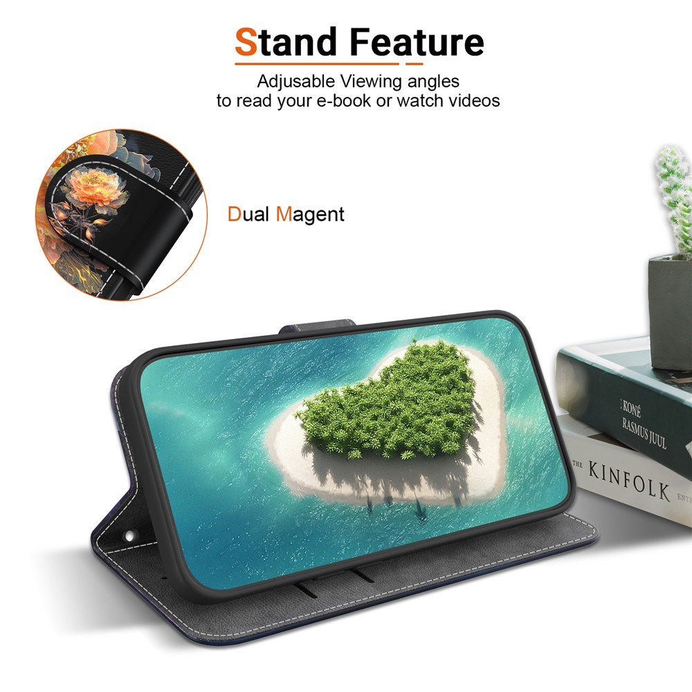 EIDERWOOD OnePlus Nord 5 Kunstskinn Flip Deksel med Kortholder & Stropp – Gullpeon