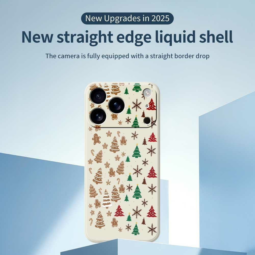 EIDERWOOD iPhone 17 Pro Max Jule Deksel - Fleksibel Plast - Pepperkakemenn & Juletrær / Beige