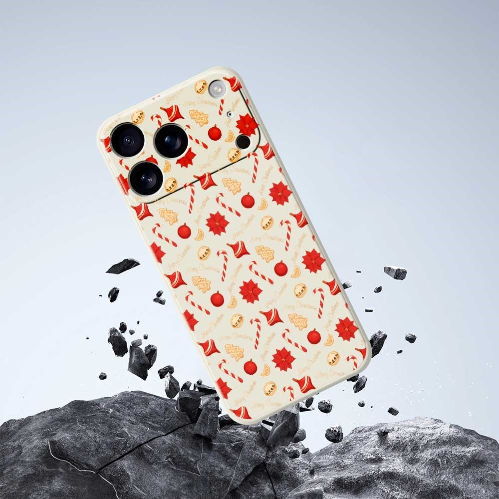 EIDERWOOD iPhone 17 Pro Jule Deksel - Fleksibel Plast - Julegodteri / Beige