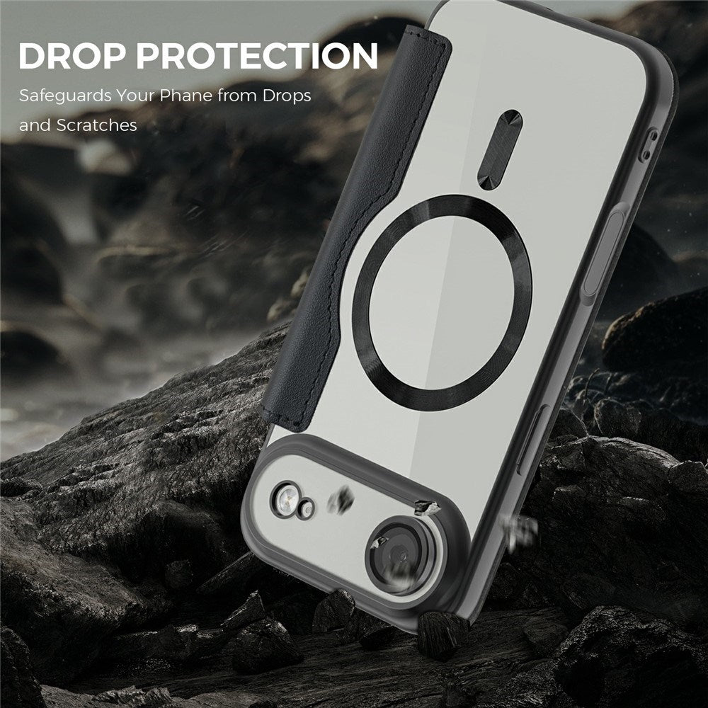 EIDERWOOD iPhone Air Flipp Deksel med Gjennomsiktig Bakside – MagSafe Kompatibel – Svart