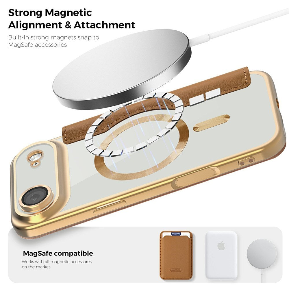 EIDERWOOD iPhone Air Flipp Deksel med Gjennomsiktig Bakside – MagSafe Kompatibel – Brun