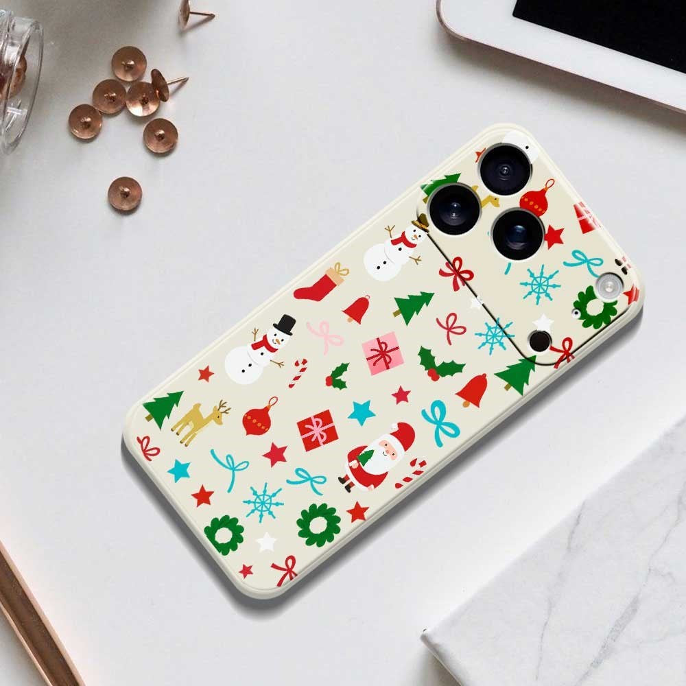 EIDERWOOD iPhone 17 Pro Jule Deksel - Fleksibel Plast - Julepynt / Beige