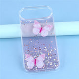 EIDERWOOD iPhone Air Fleksibelt Plast Deksel med Sommerfugler - Gjennomsiktig / Rosa