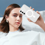 EIDERWOOD Samsung Galaxy S25 FE Hybrid Plast Deksel - MagSafe Kompatibel - Gjennomsiktig / Hvit