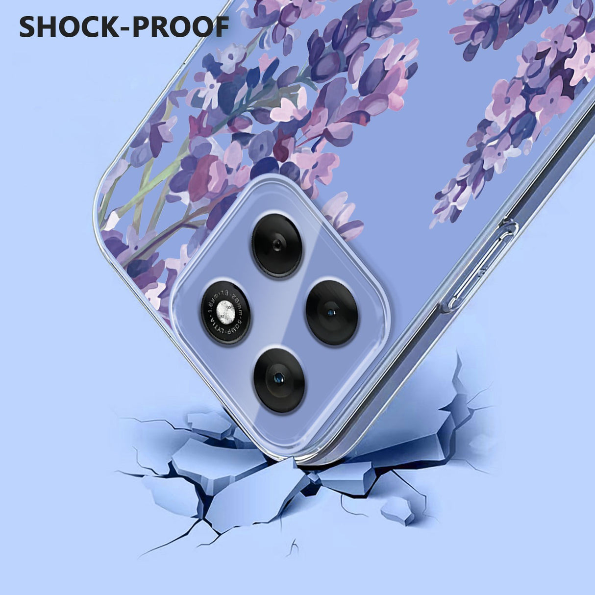 EIDERWOOD Motorola Moto G56 Fleksibelt Plast Deksel med Blomstermotiv - Gjennomsiktig / Blåregn