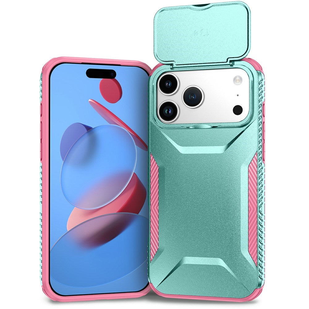 iPhone 18 Pro Max / 17 Pro Max EIDERWOOD Hybrid Plast Deksel m. Cam Slider - Turkis / Rosa