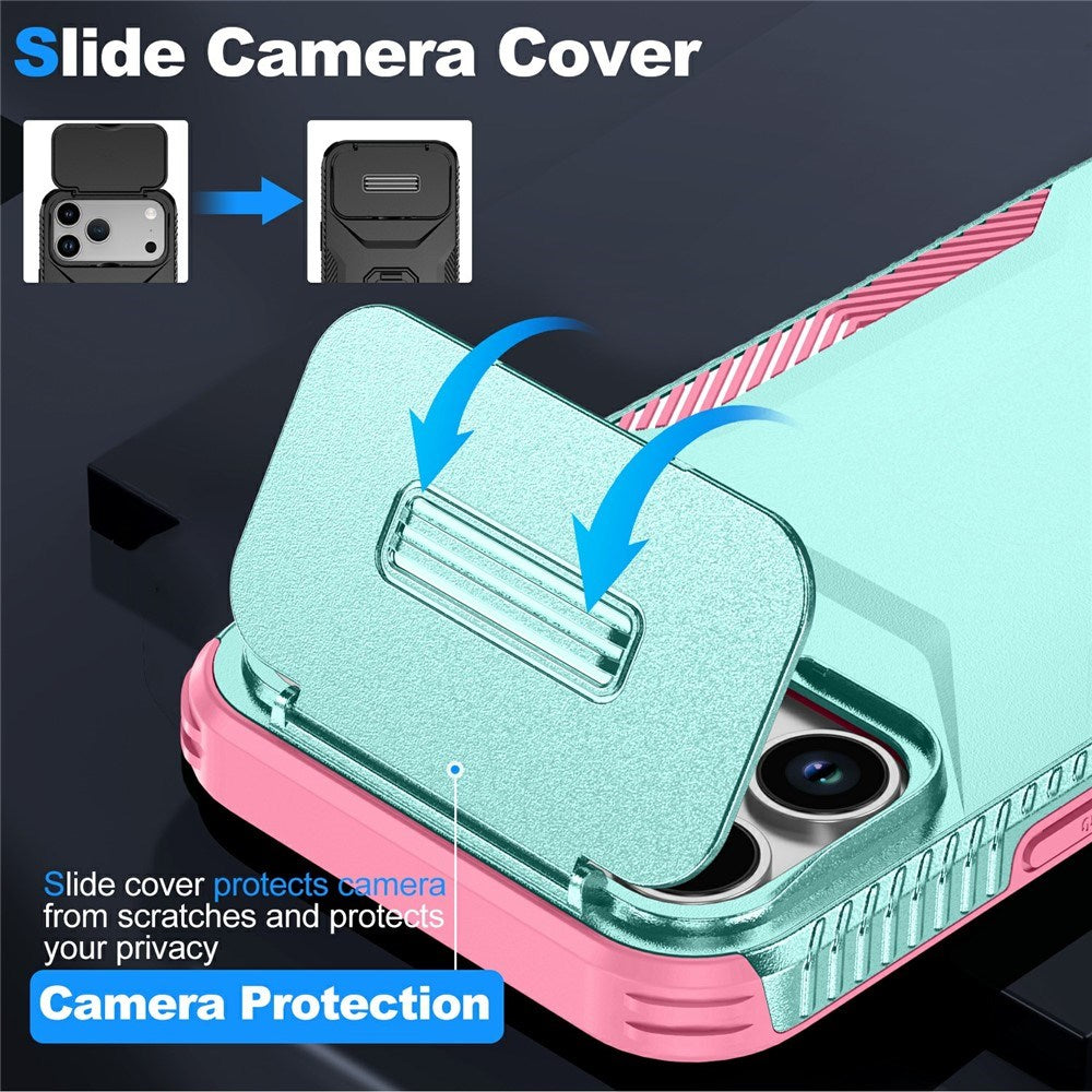 iPhone 18 Pro Max / 17 Pro Max EIDERWOOD Hybrid Plast Deksel m. Cam Slider - Turkis / Rosa