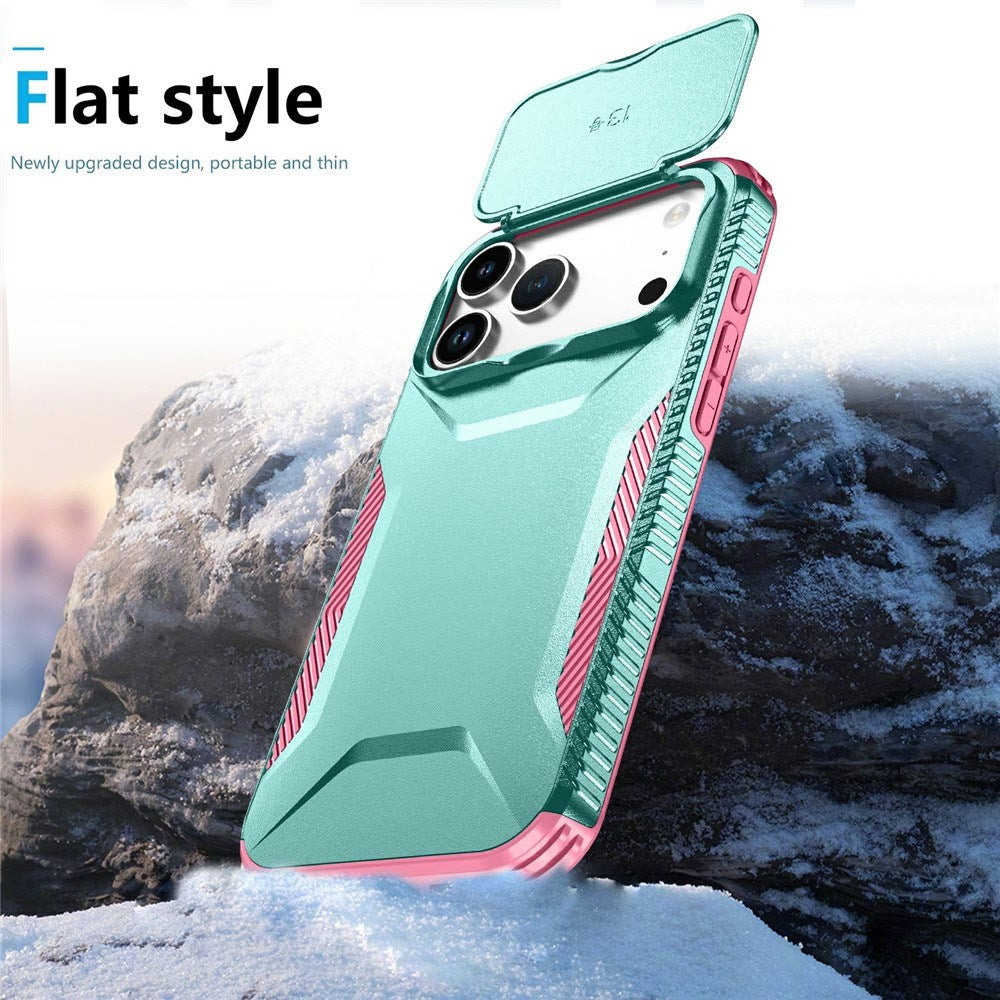 iPhone 18 Pro Max / 17 Pro Max EIDERWOOD Hybrid Plast Deksel m. Cam Slider - Turkis / Rosa