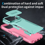 iPhone 18 Pro Max / 17 Pro Max EIDERWOOD Hybrid Plast Deksel m. Cam Slider - Turkis / Rosa
