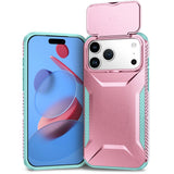 iPhone 18 Pro Max / 17 Pro Max EIDERWOOD Hybrid Plast Deksel m. Cam Slider - Rosa / Turkis