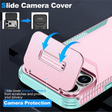 iPhone 18 Pro Max / 17 Pro Max EIDERWOOD Hybrid Plast Deksel m. Cam Slider - Rosa / Turkis