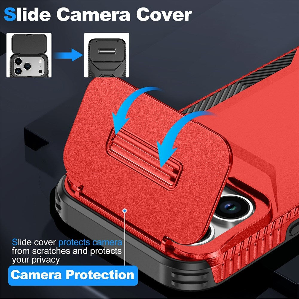 iPhone 18 Pro / 17 Pro EIDERWOOD Hybrid Plast Deksel m. Cam Slider - Rød