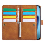 iPhone 18 Pro / 17 Pro EIDERWOOD Kunstskinn Flip Deksel m. Lommebok - Lysbrun