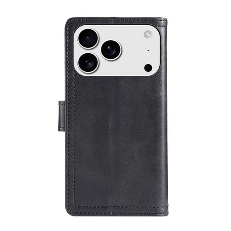 iPhone 18 Pro / 17 Pro EIDERWOOD Kunstskinn Flip Deksel m. Lommebok - Svart
