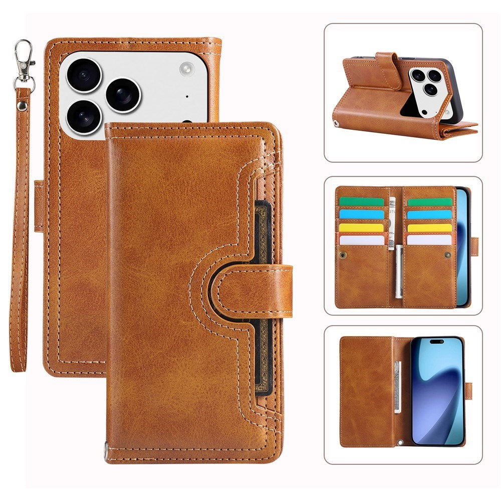 iPhone 18 Pro Max / 17 Pro Max EIDERWOOD Kunstskinn Flip Deksel m. Lommebok - Lysbrun