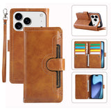 iPhone 18 Pro Max / 17 Pro Max EIDERWOOD Kunstskinn Flip Deksel m. Lommebok - Lysbrun
