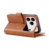 iPhone 18 Pro Max / 17 Pro Max EIDERWOOD Kunstskinn Flip Deksel m. Lommebok - Lysbrun