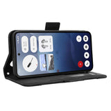 Nothing Phone (3) EIDERWOOD Kunstlær Flip Deksel m. Kortholder - Svart