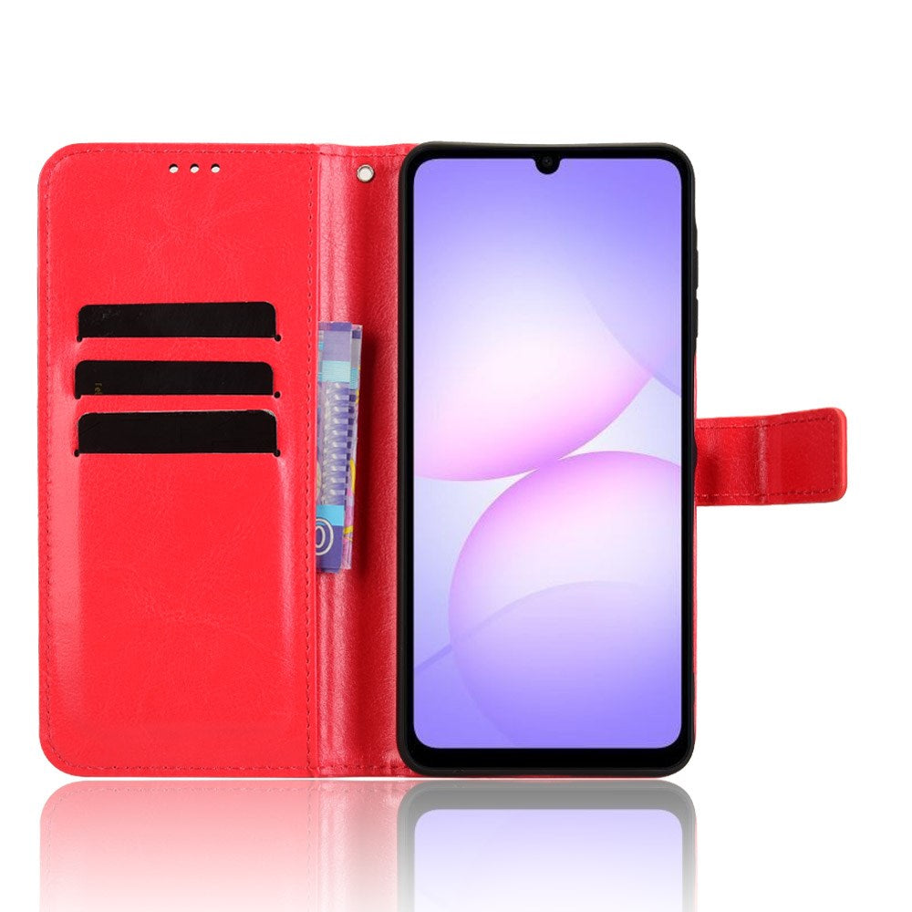 EIDERWOOD Samsung Galaxy A07 Kunstskinn Flip Deksel m. Strop - Rød